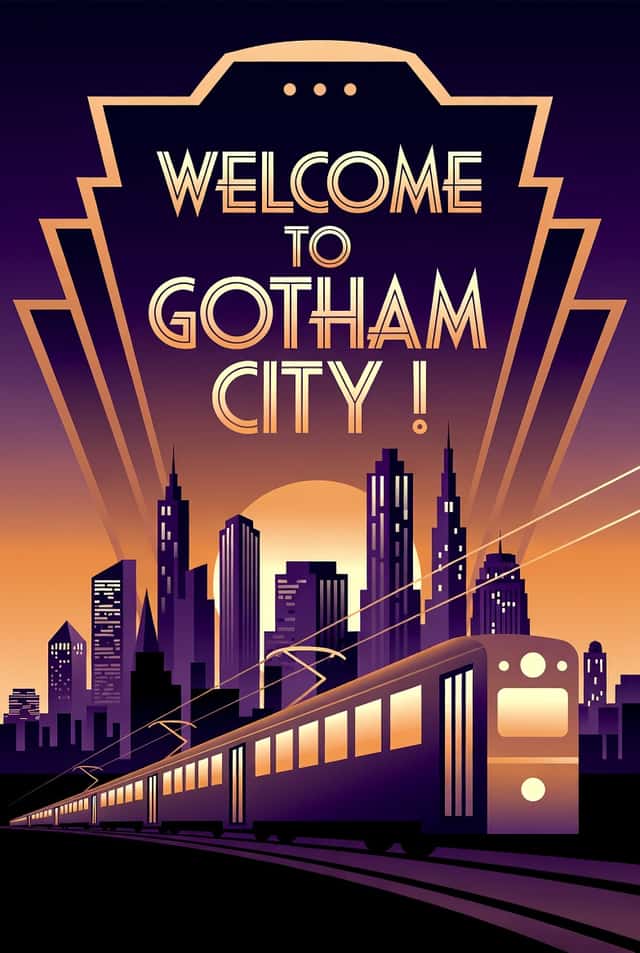 Art Deco Gotham Tram Poster preview