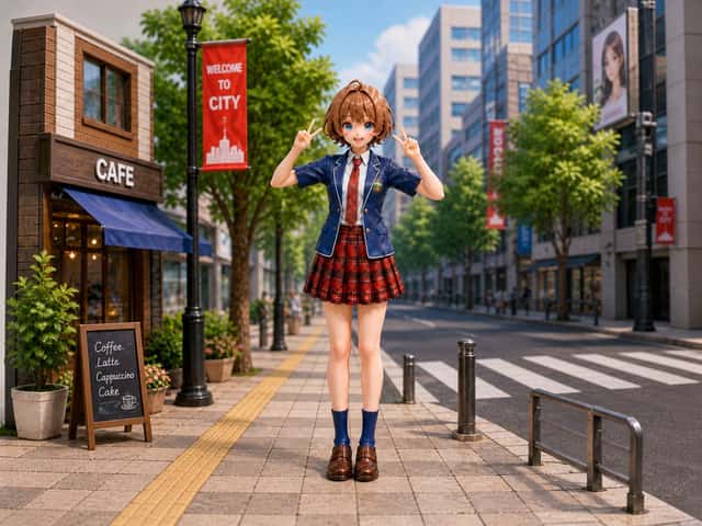 Anime Schoolgirl City Diorama preview