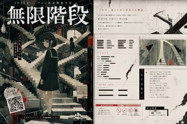 Surreal Infinite Staircase Anime Poster preview