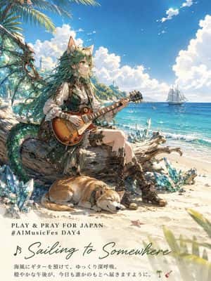 Crystal Dragon Beach Guitar Poster preview