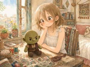 Girl Sewing Goblin Plush preview