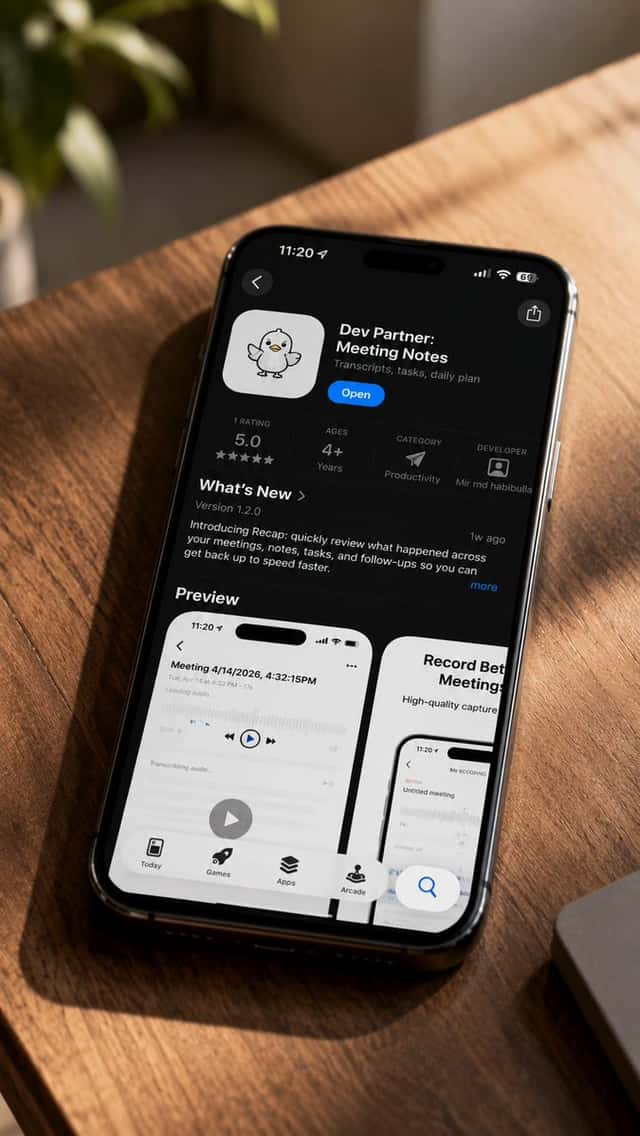 iPhone App Store Mockup on Desk preview