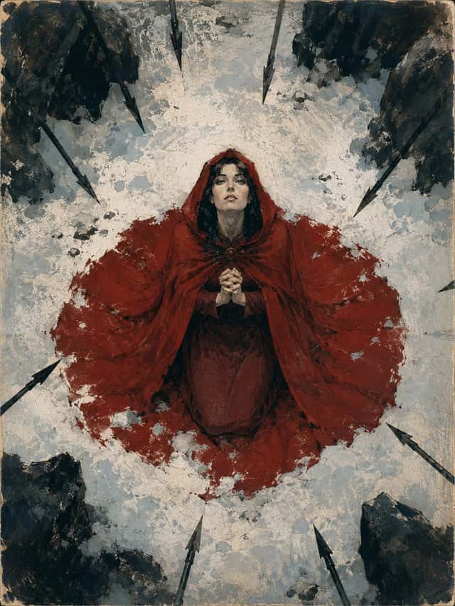 Crimson Cloak in Snow Illustration preview