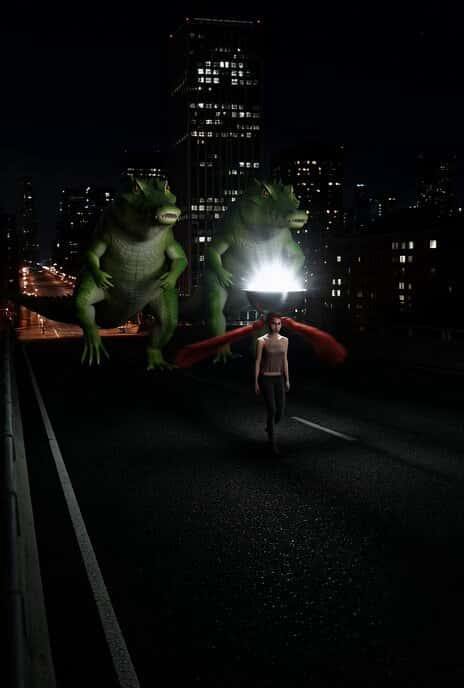 Surreal Sci-Fi Video Prompt: Giant Alligators Chasing a Silver Bowl preview