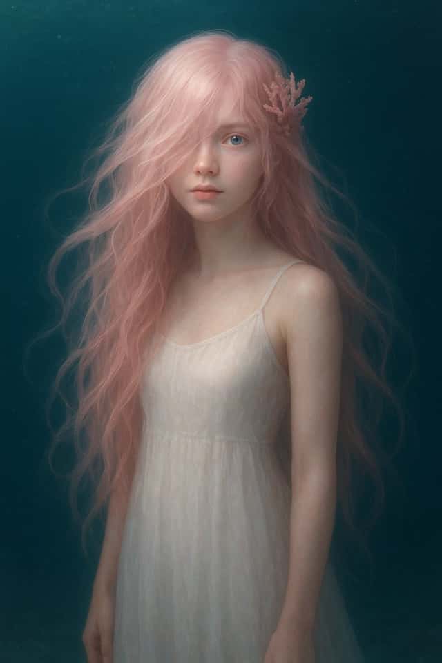 Dreamy Underwater Pink-Haired Portrait preview