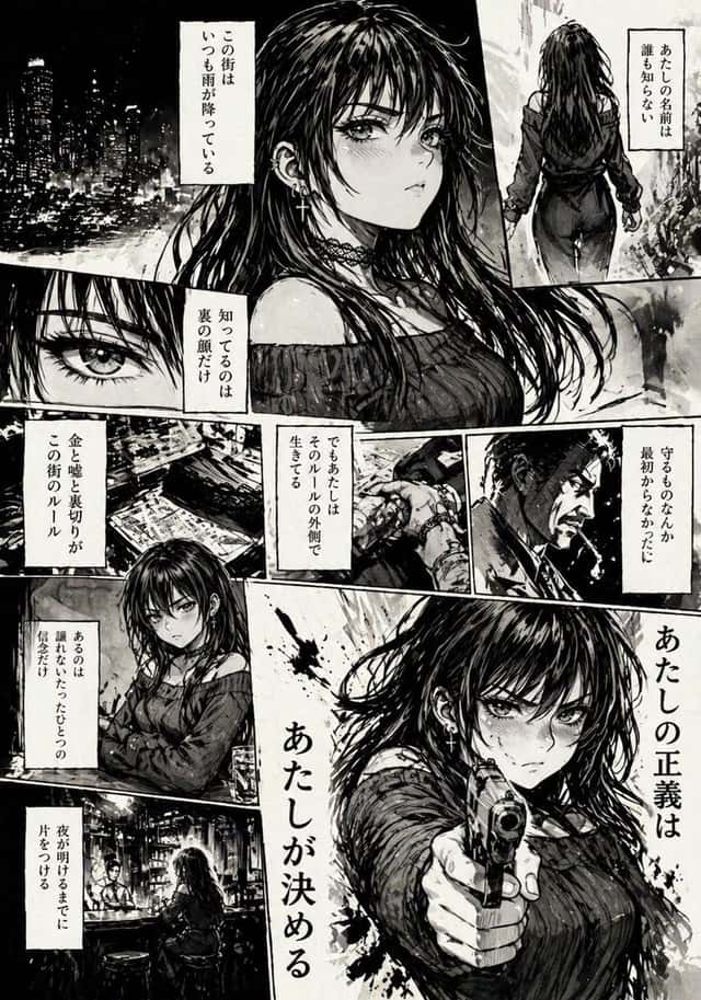 Hard-Boiled Noir Manga Woman Page preview