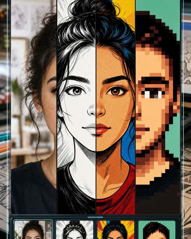 Selfie to Comic Style Split Mockup preview