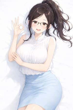 Anime Woman Making OK Sign preview