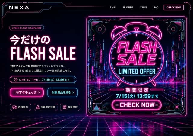 Cyberpunk Flash Sale Landing Hero preview