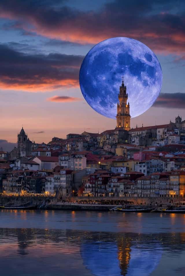 Blue Moon Over Porto Skyline preview