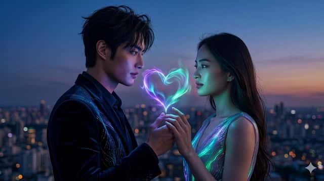 Cinematic Aurora Heart Lovers Photography preview