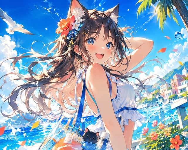 Cat Ear Girl Digital Illustration preview