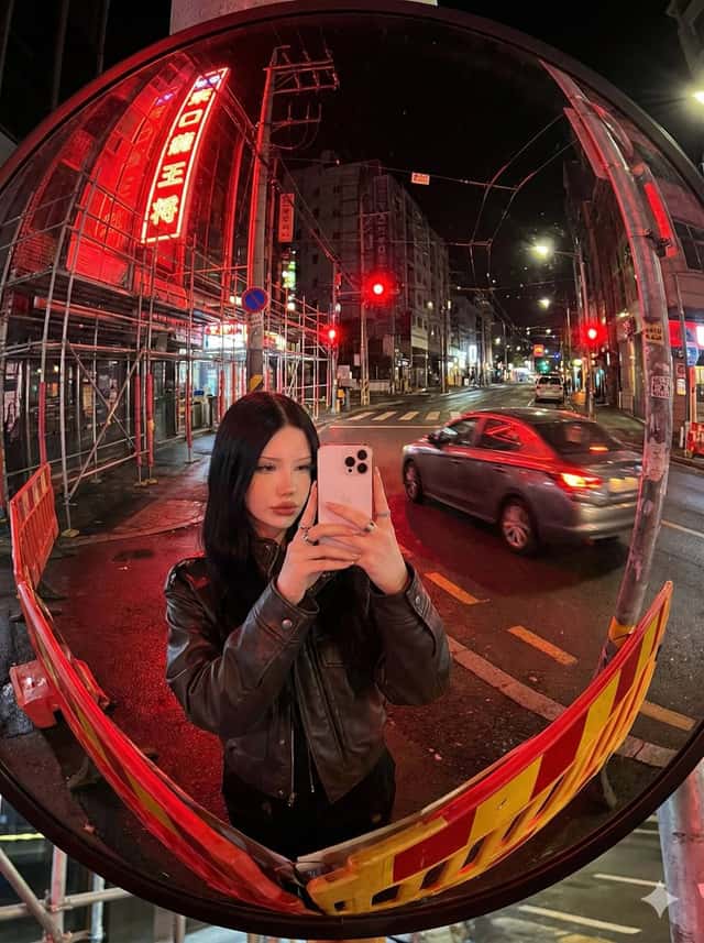 Convex Mirror Neon Street Selfie preview