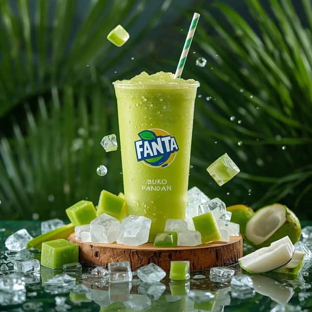 Ultra-realistic commercial product photography of a cold green tropical preview