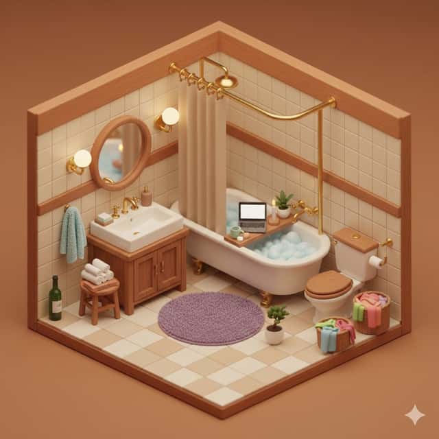 Cozy Isometric Bathroom Diorama preview