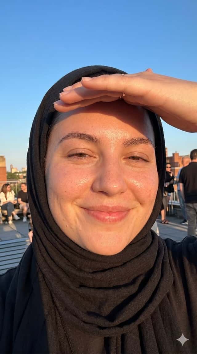 Golden Hour Smartphone Selfie with Headscarf preview