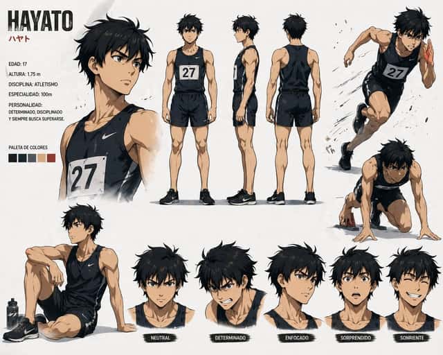 Anime Sprinter Character Sheet preview