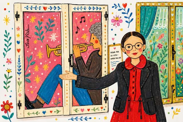 Whimsical Folk Art Window Scene preview