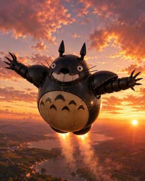 Flying Totorobot at Sunset preview