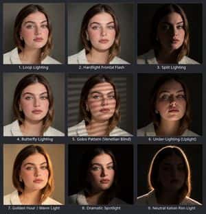Portrait Lighting Study Grid preview