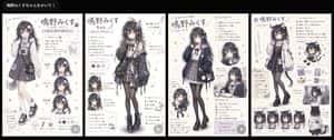 Four Anime Mascot Character Sheets preview