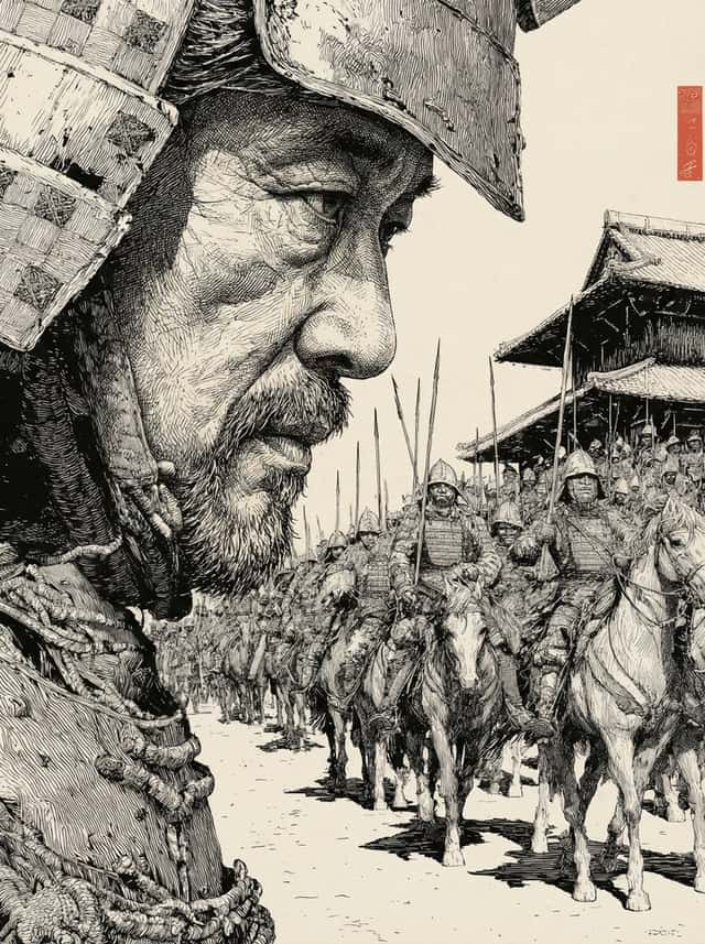 Strictly Controlled Japanese Samurai Ink Illustration Prompt preview