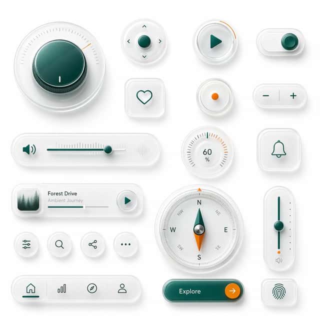 Glassmorphism UI Component Kit preview