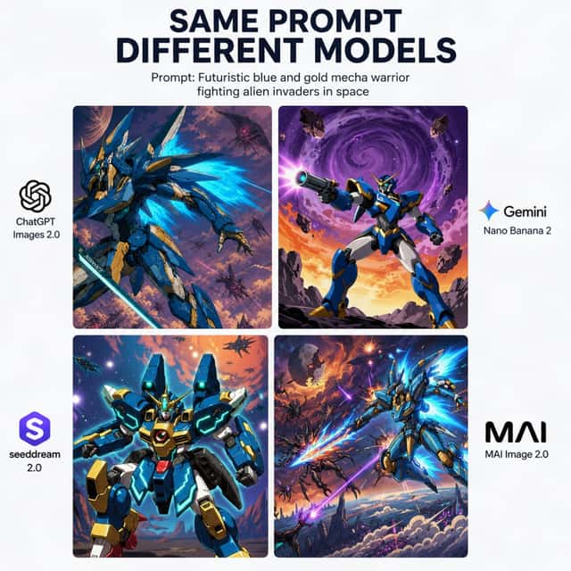AI Model Mecha Comparison Poster preview