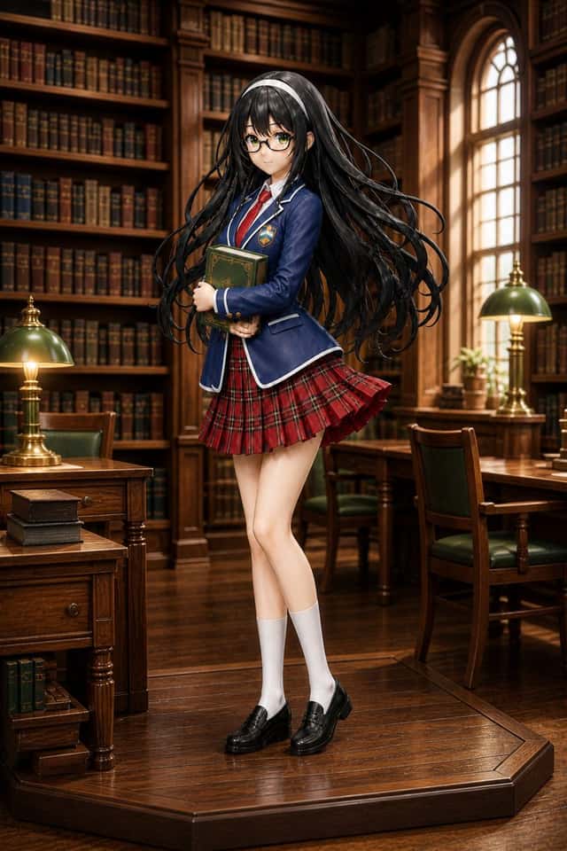 Anime Schoolgirl Library Diorama preview