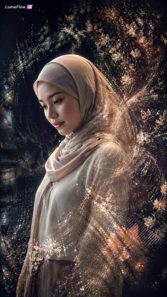 Ethereal Hijab Portrait in Golden Light preview
