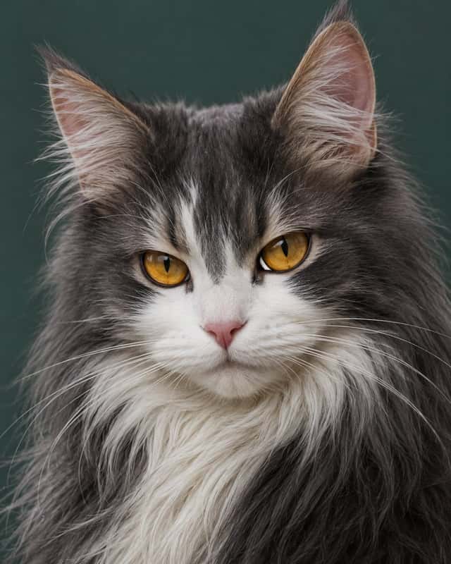 Photorealistic Amber-Eyed Cat Portrait preview