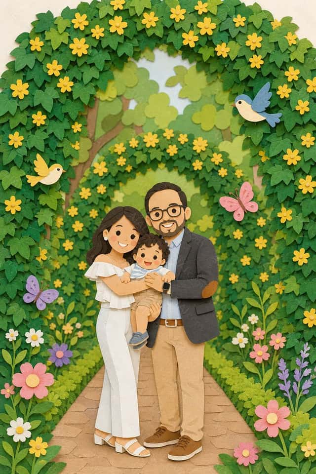 Family Photo Paper-Cut Garden Art preview