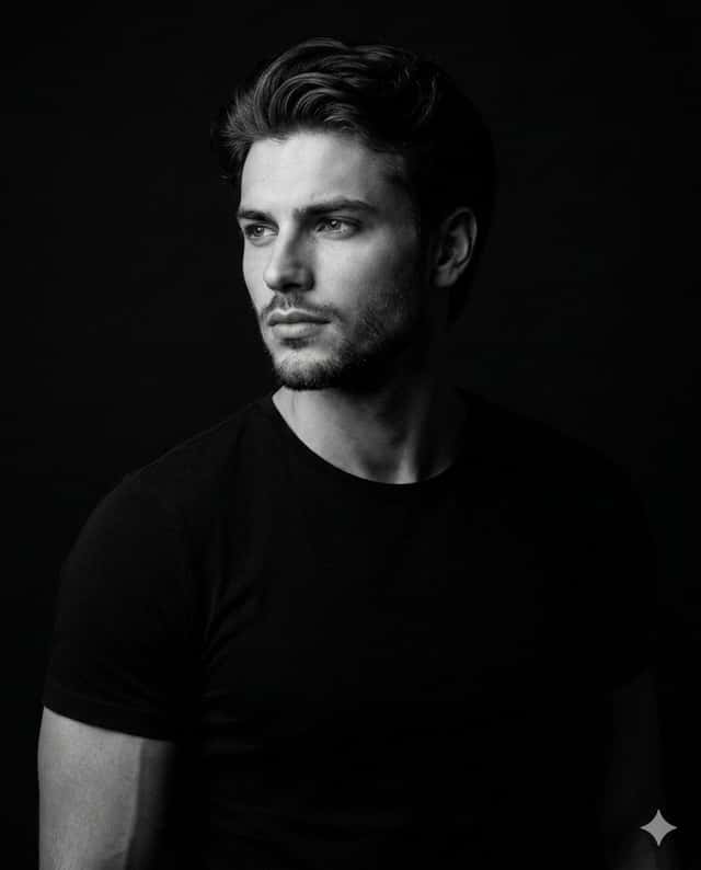 Low-Key Studio Black and White Portrait preview