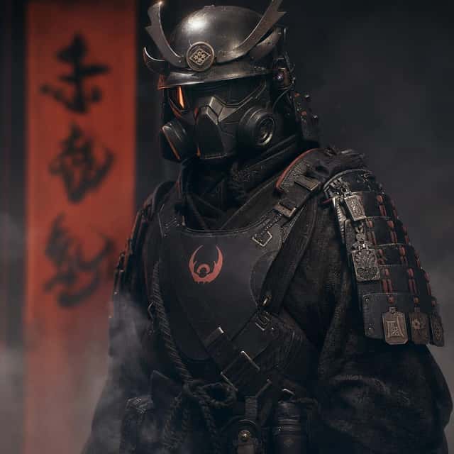 Futuristic Dark Samurai Portrait preview