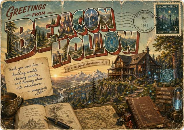 Vintage Fantasy Postcard of Beacon Hollow preview
