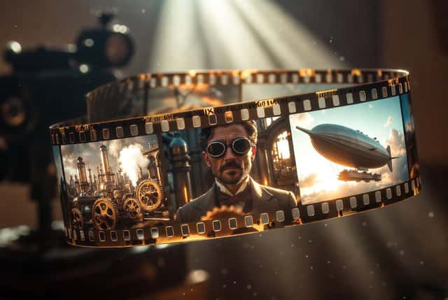 Cinematic Floating Film Strip preview