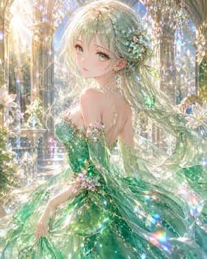 Emerald Crystal Fantasy Dress preview
