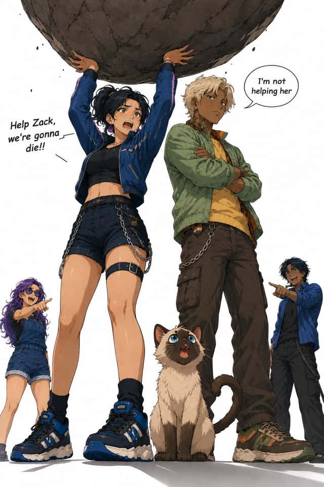 Anime Boulder Rescue Comedy Scene preview