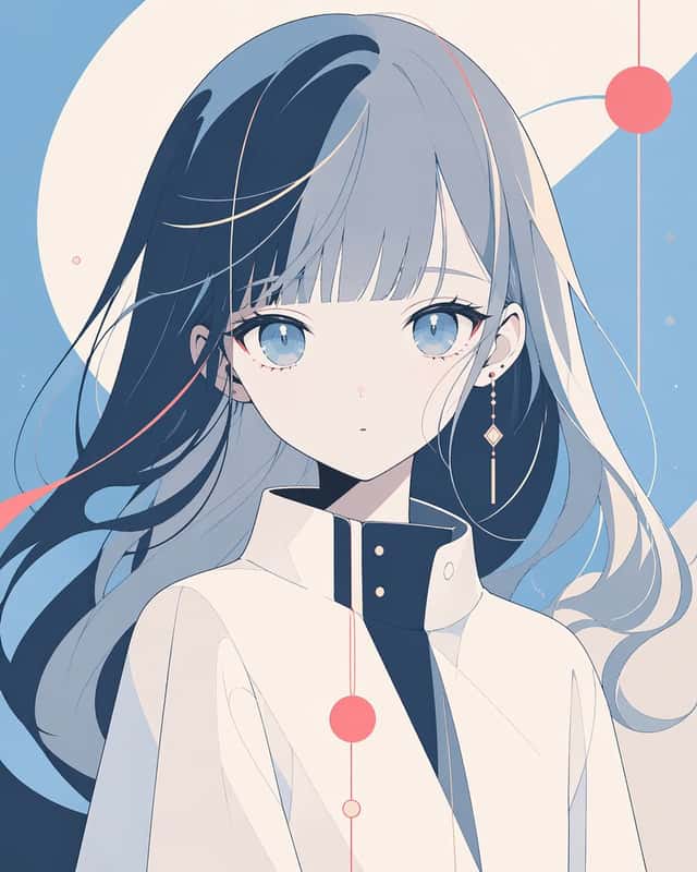 Minimalist Anime Portrait with Censored Face preview