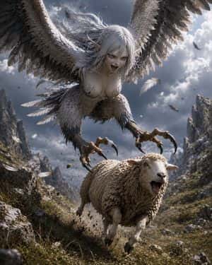 Harpy Attacking Sheep preview