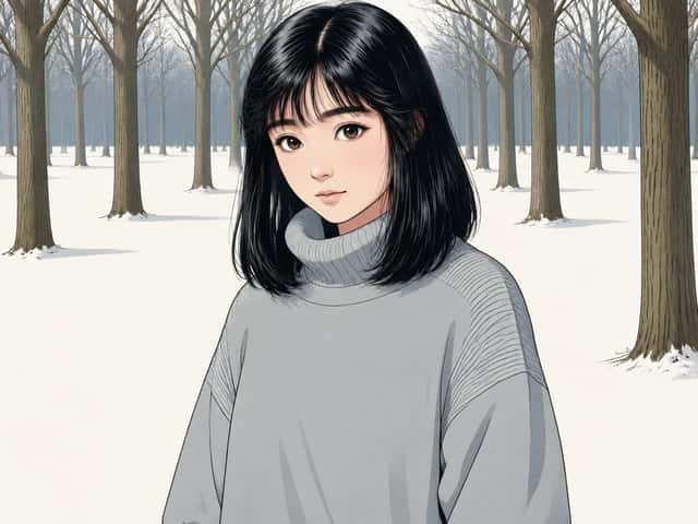 Anime Winter Forest Portrait preview