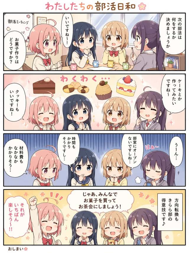 Cute 4-Panel School Club Manga preview