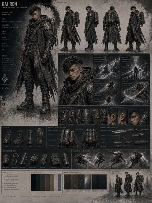 Kai Ren Sci-Fi Character Sheet preview