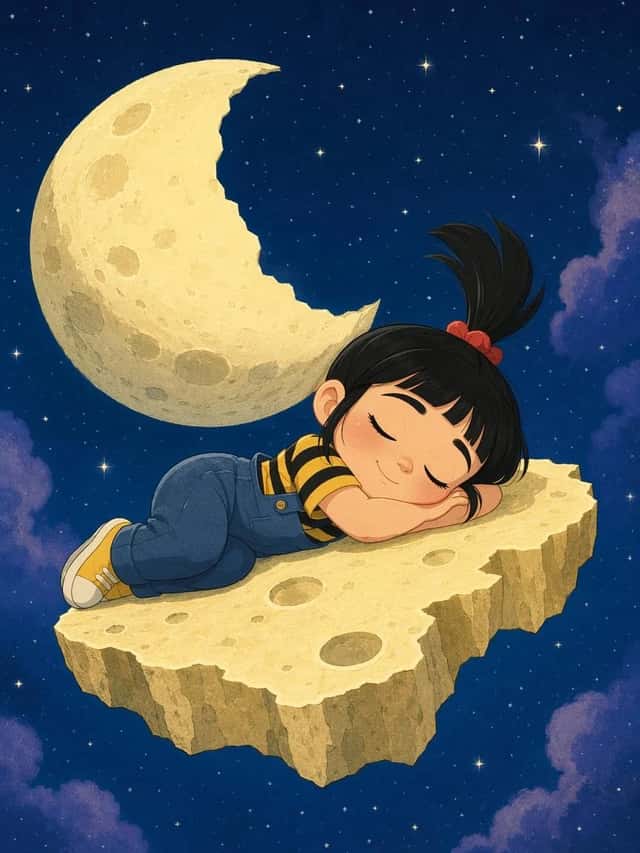 Sleeping Girl on Moon Rock preview