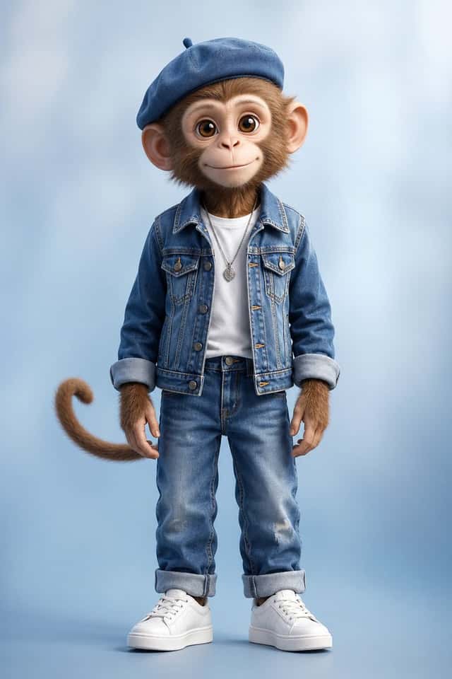Censored Monkey Kid in Denim preview