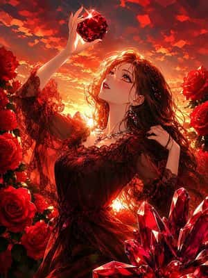 Ruby Sunset Rose Garden Portrait preview