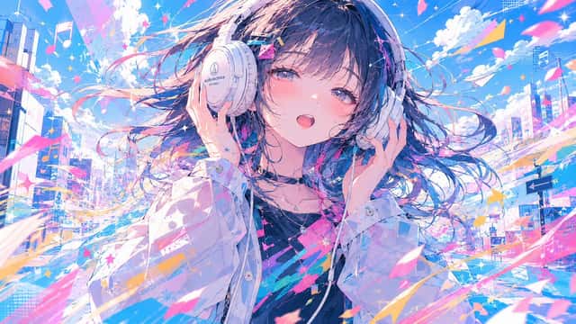 Anime Girl with Studio Headphones preview