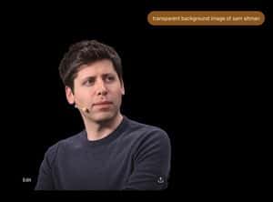 Sam Altman Transparent Background UI preview