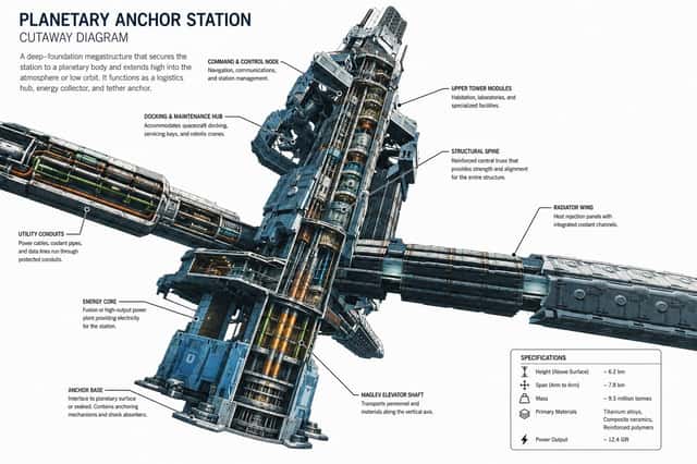 Planetary Anchor Station Cutaway preview