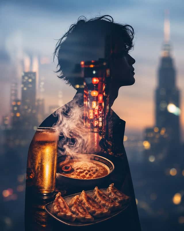 Double Exposure Urban Silhouette preview